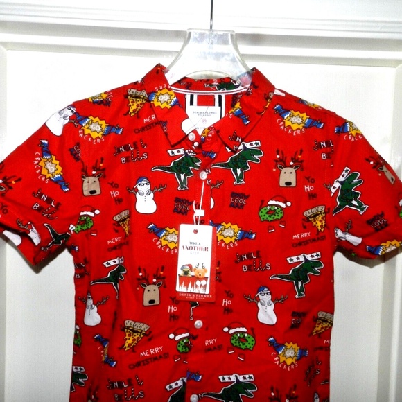 Boys Christmas Shirt Denim & Flower Ricky Singh Designer - Picture 2 of 6